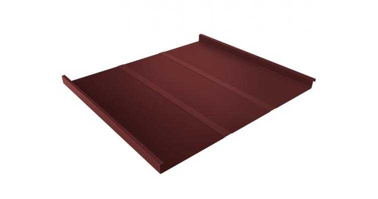 Фальцевая кровля Фальц двойной стоячий Grand Line 0,5 GreenCoat Pural BT, matt RR 29 Красный