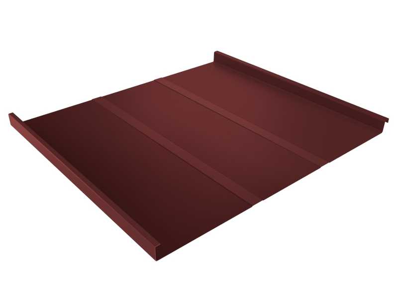 Фальцевая кровля Фальц двойной стоячий Line Grand Line 0,5 Satin RAL 3009 Оксидно-Красный