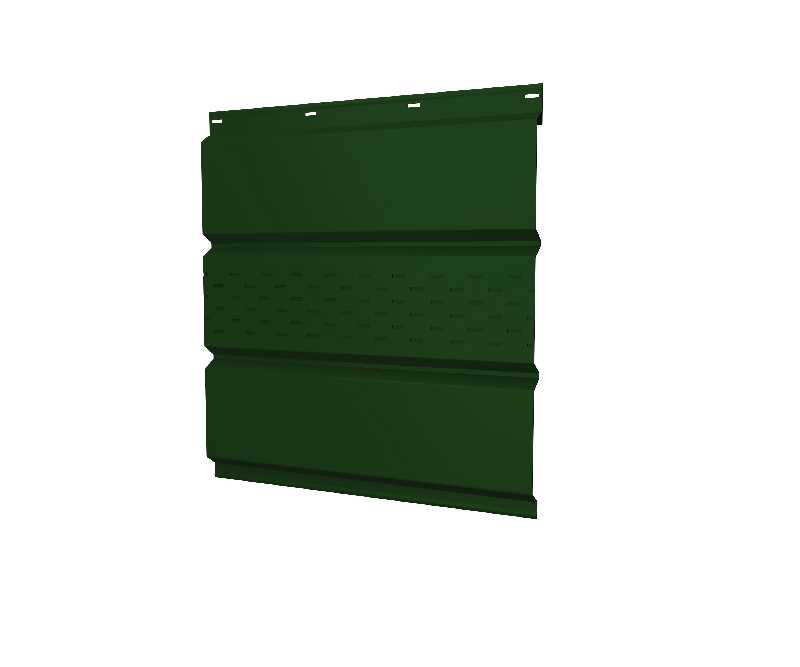 Софит металлический центральная перфорация 0,5 Satin с пленкой RAL 6005 зеленый мох