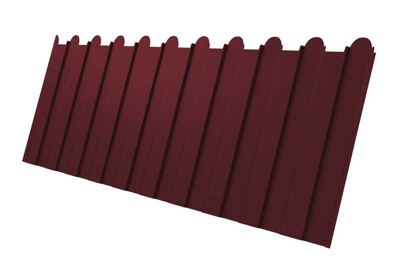 Профлист Grand Line фигурный C8A Drap 0.45 мм RAL 3005 Красное Вино