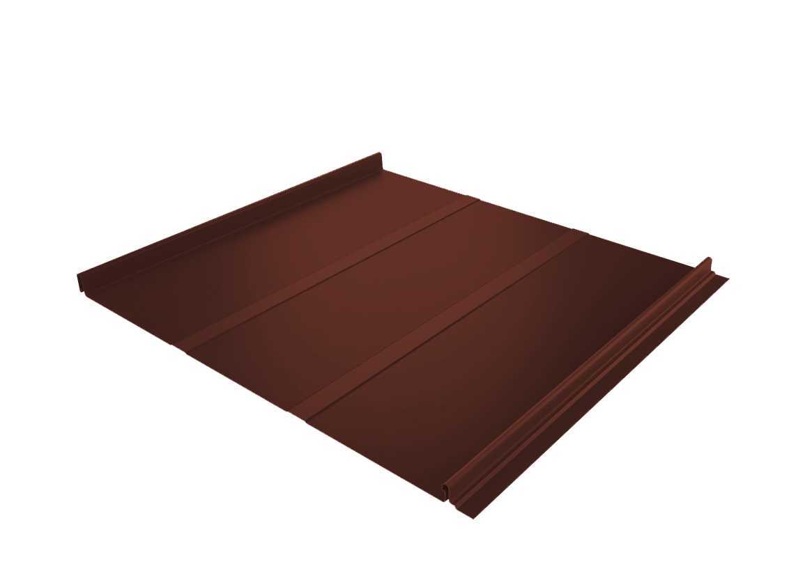 Фальцевая кровля Кликфальц Grand Line 0,5 PurLite Matt RAL 8004 Терракота