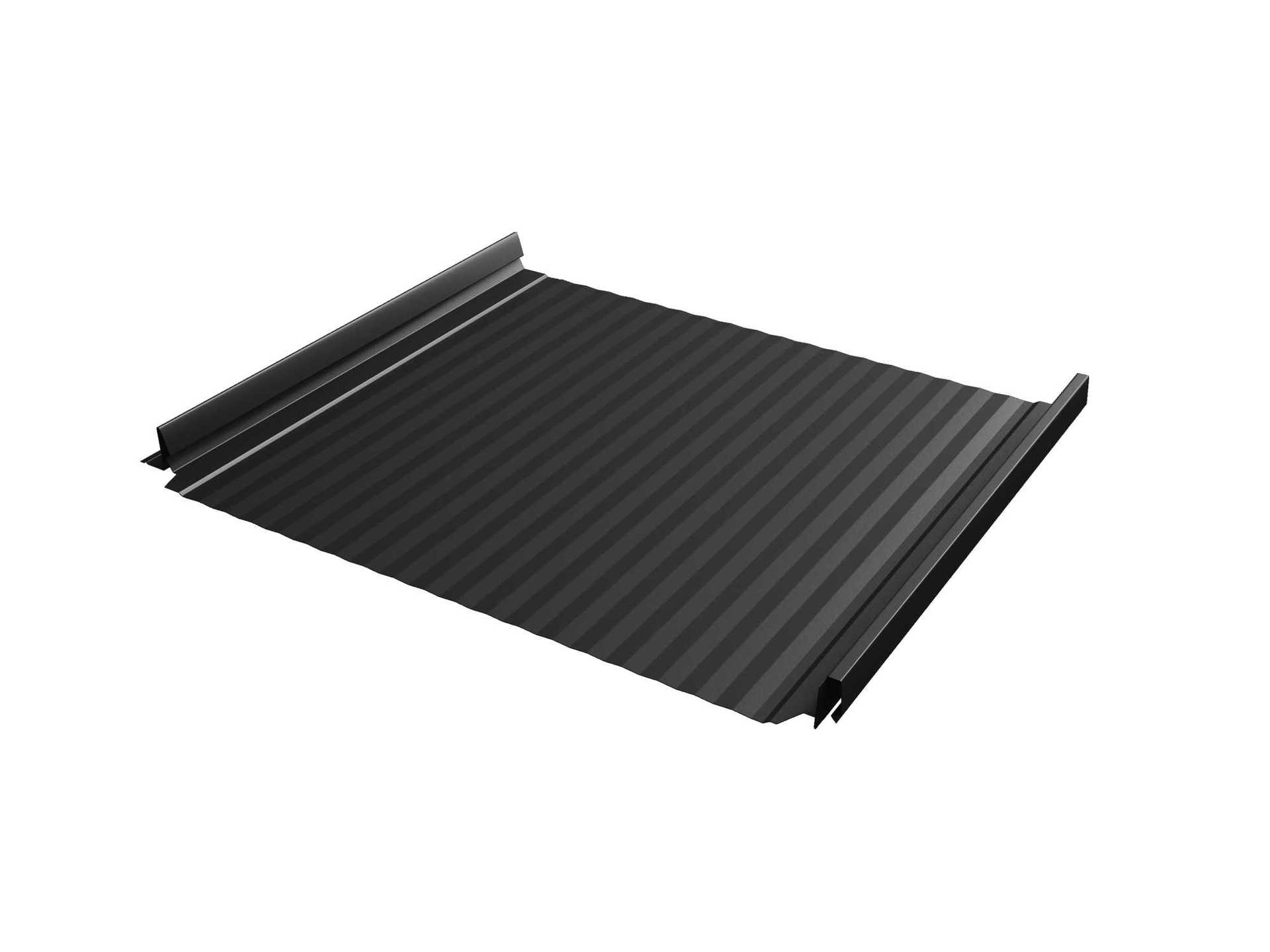 Фальцевая кровля Кликфальц Pro Gofr Grand Line 0,5 PurPro Matt (275) RAL 9005 Черный