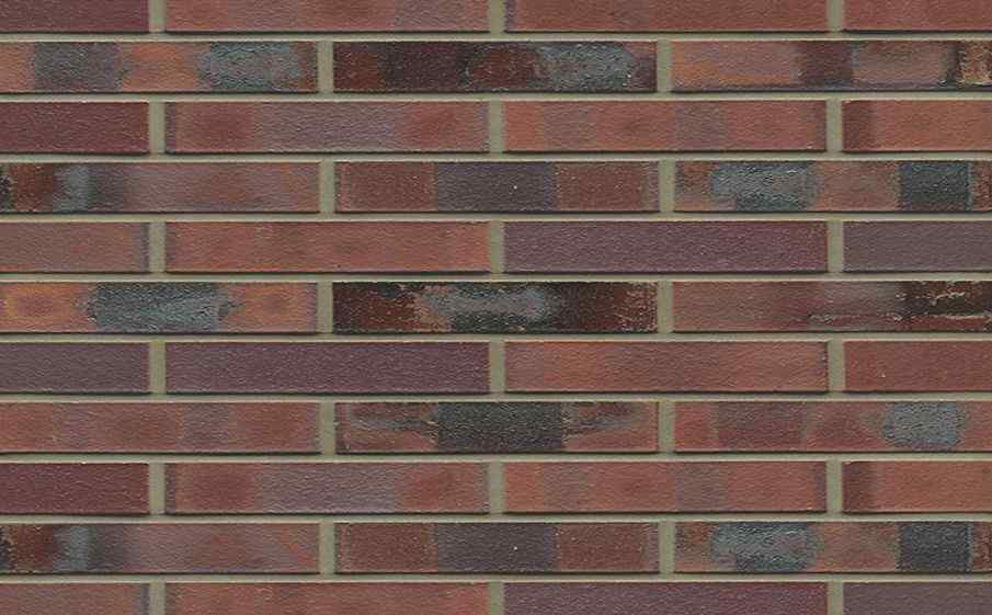 Кирпич клинкерный Westerwaelder Klinker Nr 04KS Rotbraun-bunt Kohle Spezial, 290х90х40 мм