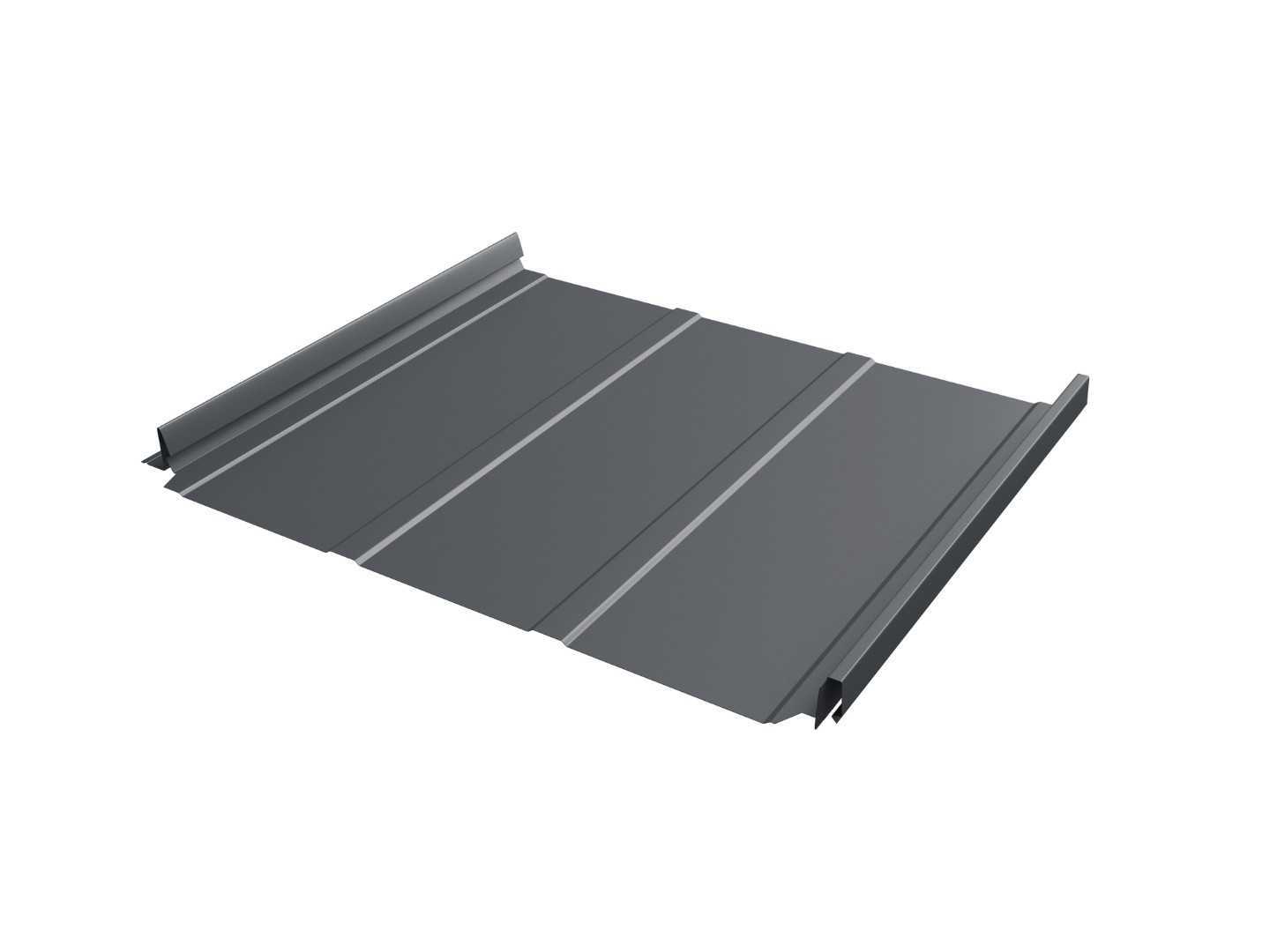 Фальцевая кровля Кликфальц Pro Line Grand Line 0,5 PurLite Matt RAL 7024 Мокрый Асфальт