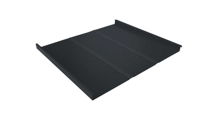 Фальцевая кровля Фальц двойной стоячий Grand Line 0,5 GreenCoat Pural BT, matt RR 23 Темно-Серый