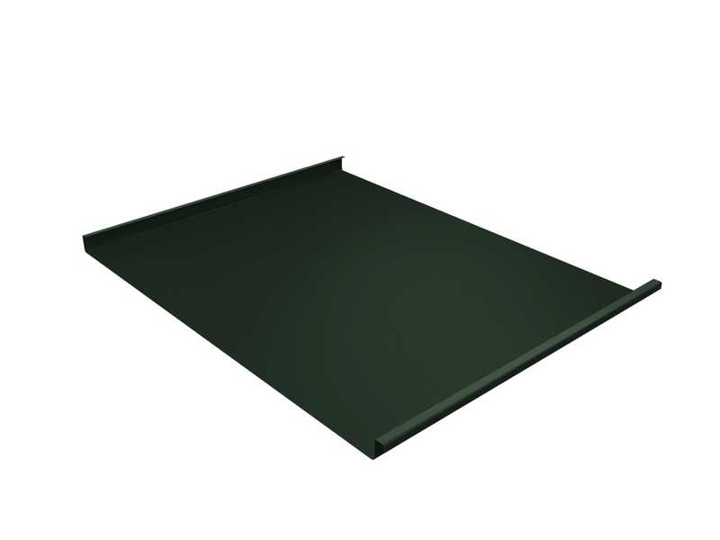 Фальцевая кровля Фальц двойной стоячий Grand Line 0,5 Velur X RAL 6020 Хромовая