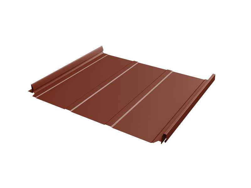 Фальцевая кровля Кликфальц Pro Line Grand Line 0,5 GreenCoat Pural BT RR 29 Красный