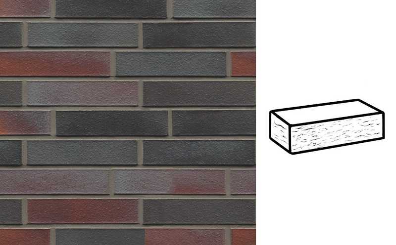 Кирпич клинкерный Muhr 25 Violettschwarz рустик, 290х90х71 мм