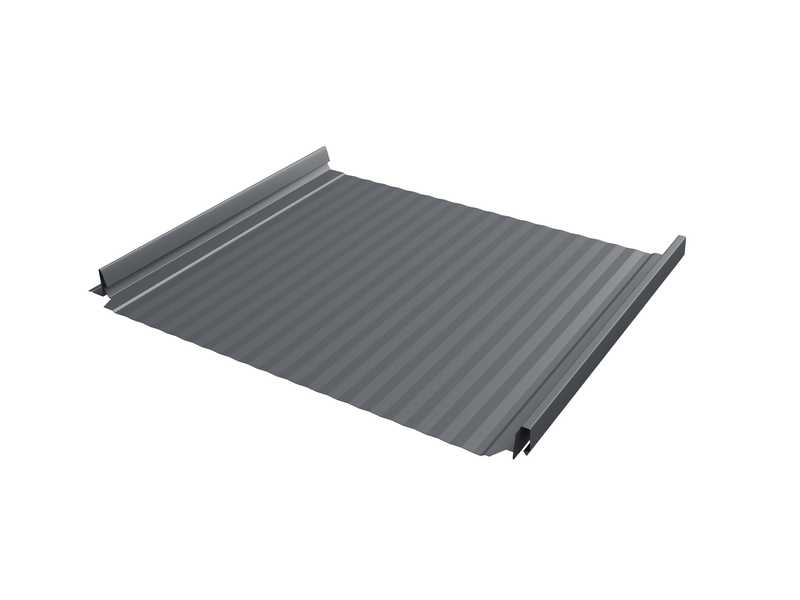 Фальцевая кровля Кликфальц Pro Gofr Grand Line 0,5 GreenCoat Pural BT, matt RR 23 Мокрый Асфальт
