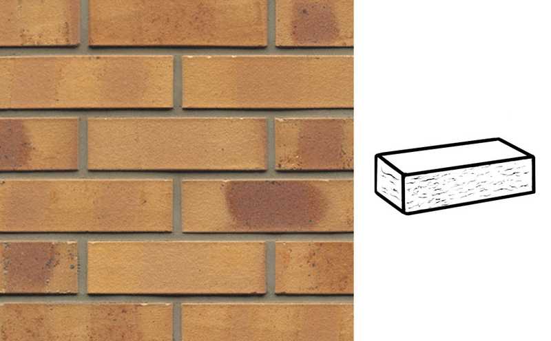 Кирпич клинкерный Muhr 06K Hellbraun-bunt Kohle рустик, 240х115х71 мм