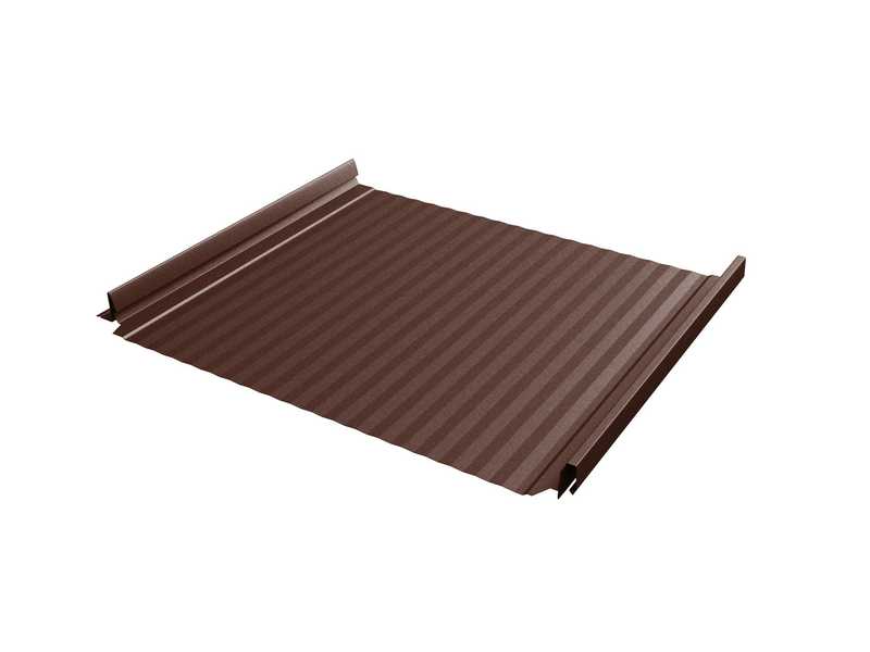 Фальцевая кровля Кликфальц Pro Gofr Grand Line 0,5 Quarzit PRO Matt RAL 8017 Шоколад
