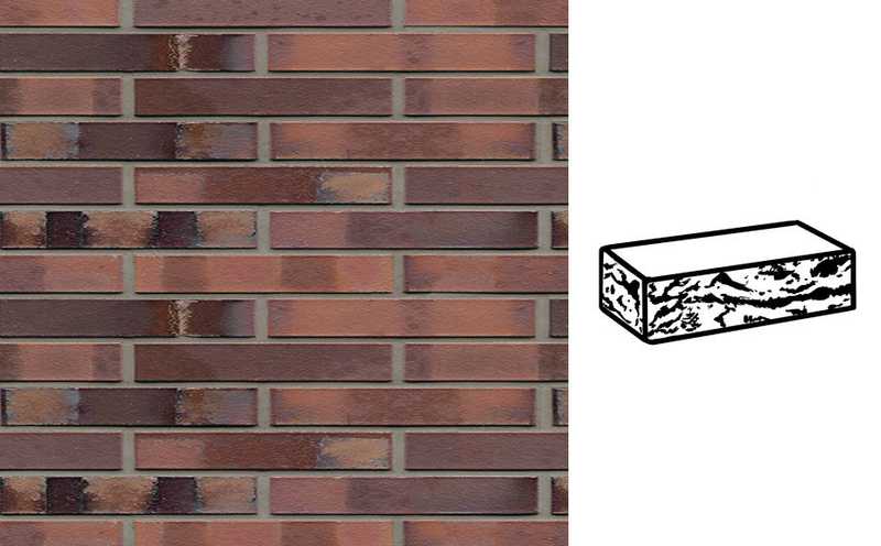 Кирпич клинкерный Muhr 04 S Rotbraun-bunt Spezia готик, 290х90х40 мм