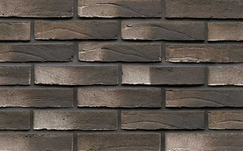 Кирпич клинкерный Muhr 38 Schwarz weiss Wasserstrich, 240х71х50 мм