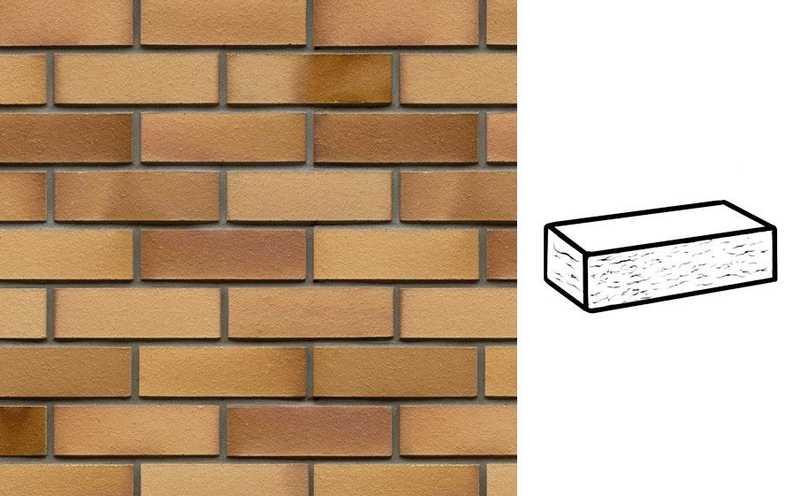 Кирпич клинкерный Muhr 06EG Hellbraun-bunt Edelglanz рустик, 240х115х71 мм