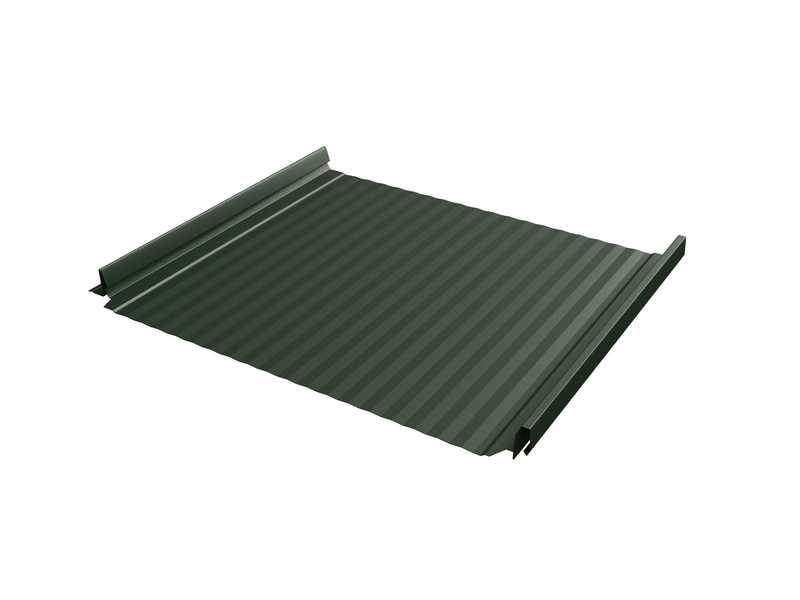 Фальцевая кровля Кликфальц Pro Gofr Grand Line 0,5 GreenCoat Pural BT, matt RR 11 Хромовая Зелень