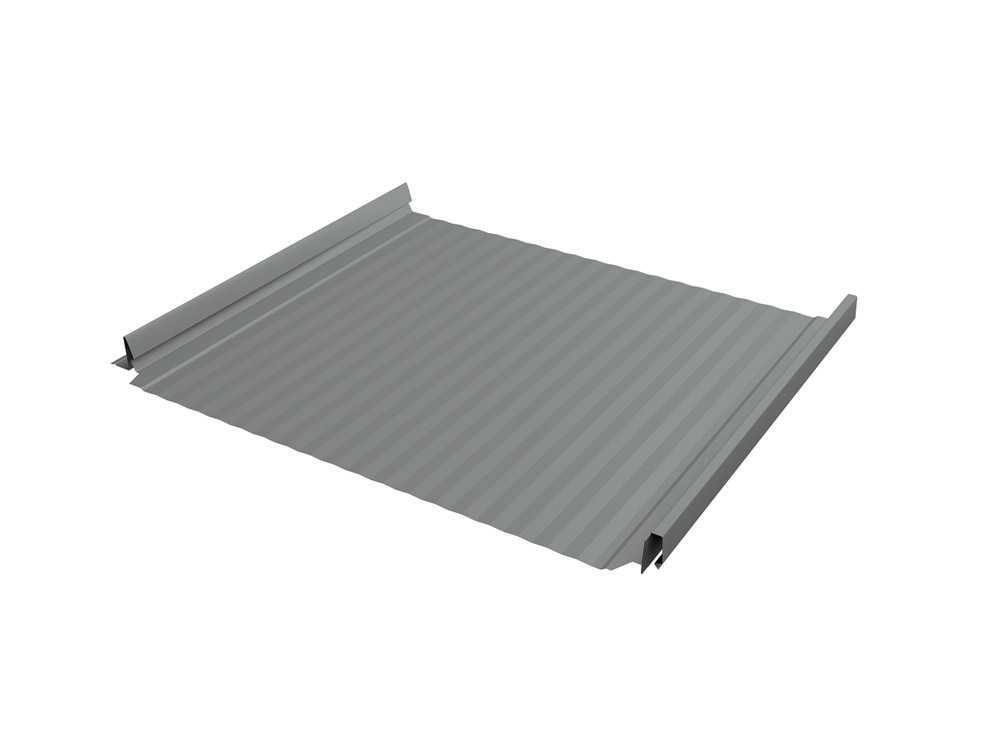 Фальцевая кровля Кликфальц Pro Gofr Grand Line 0,5 GreenCoat Pural BT, matt RR 22 Серый