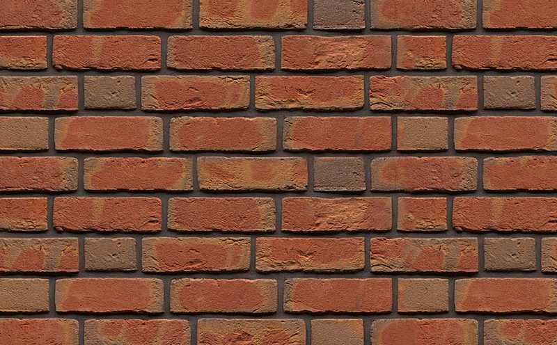 Кирпич облицовочный Muhr Nr 62, Edwardian Multi Red, 215х102х65 мм