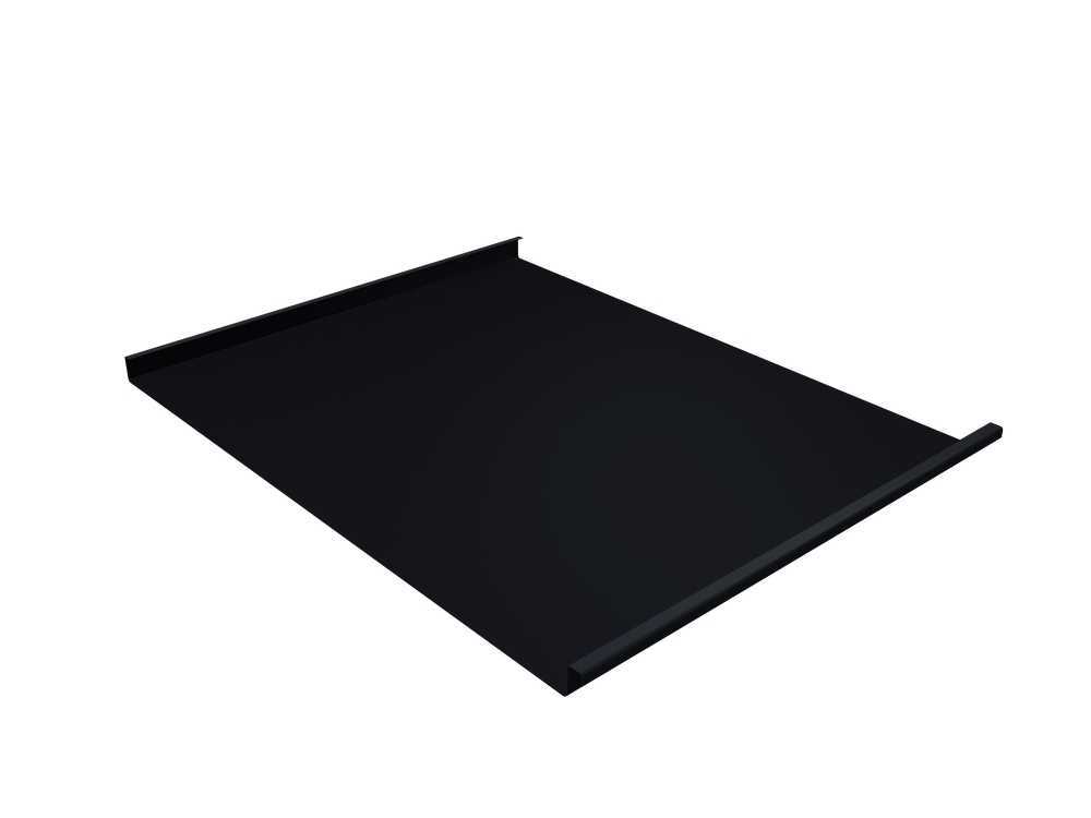 Фальцевая кровля Фальц двойной стоячий Grand Line 0,5 PurPro Matt (275) RAL 9005 Черный