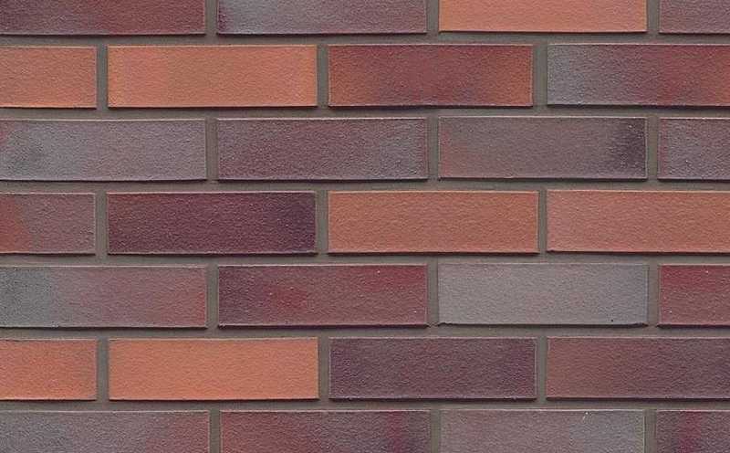Кирпич клинкерный Muhr 12 Blaurot-bunt гладкий, 240х115х71 мм