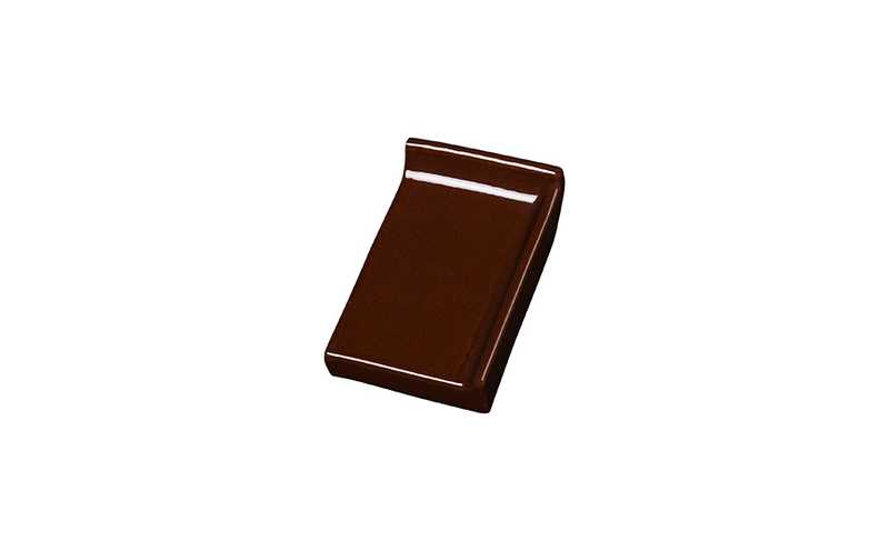 Клинкерный завершающий водоотлив с бортиком правый Terca Dark brown shine, 160*105*30 мм