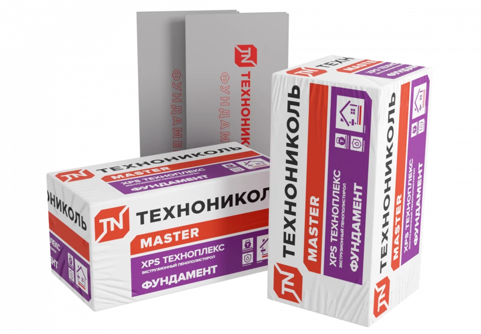 Экструзионный пенополистирол XPS ТЕХНОПЛЕКС ФУНДАМЕНТ 50х580х1180