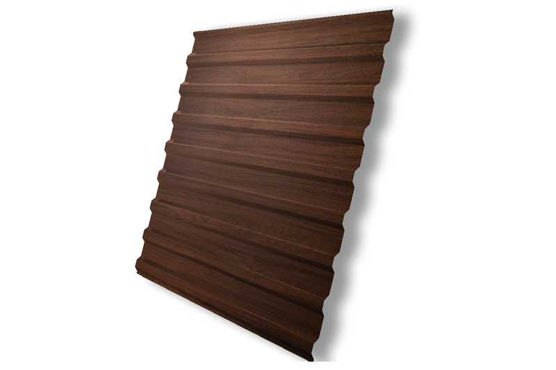 Профлист Grand Line С20В Print Elite 0.45 мм Choco Wood