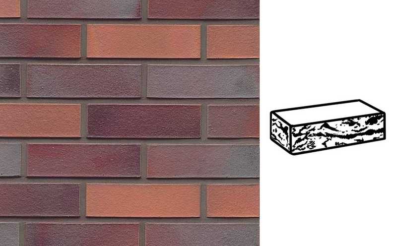 Кирпич клинкерный Muhr 12 Blaurot-bunt готик, 240х115х71 мм