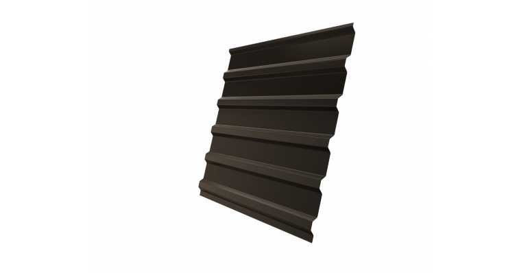 Профнастил С20В 0,5 Satin с пленкой RR 32 темно-коричневый