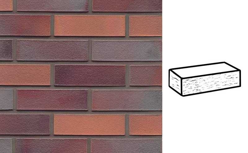 Кирпич клинкерный Muhr 12 Blaurot-bunt рустик, 240х115х71 мм