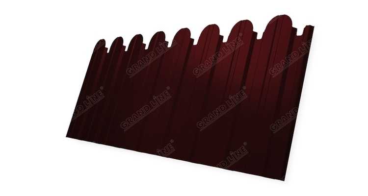 Профлист Grand Line фигурный C10A Velur 0.5 мм RAL 3005 Красное Вино